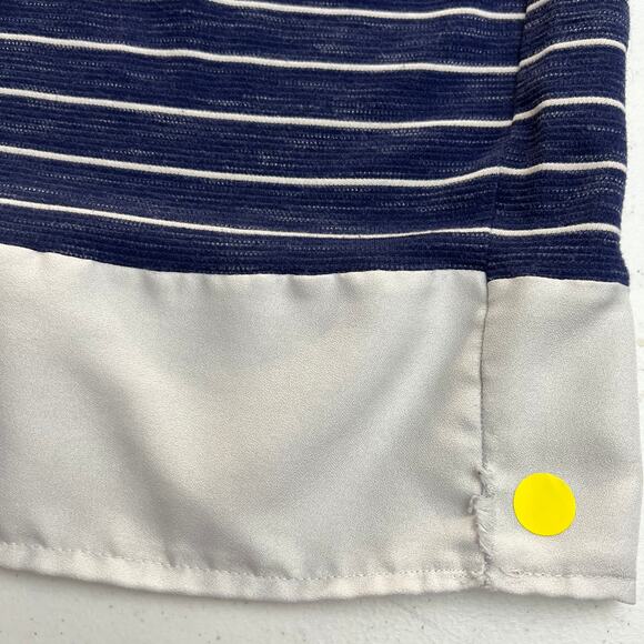 Merona LARGE Blue White Striped Short Sleeve Column Shift T-Shirt Mini Dress - Picture 6 of 7